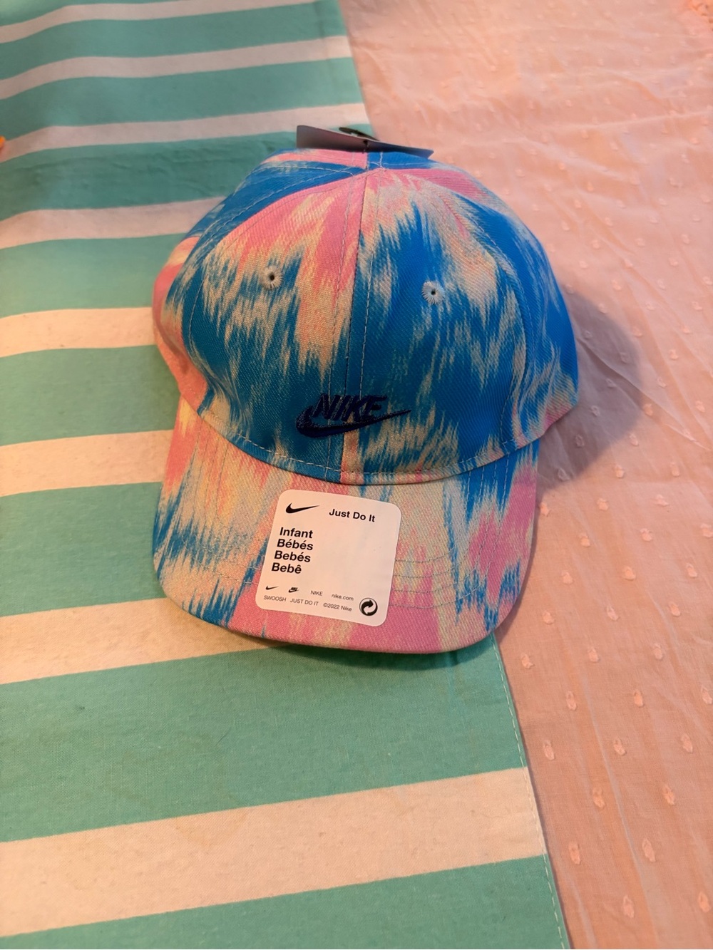 Nike Infant Tie-Dye Baseball Cap - Blue & Pink